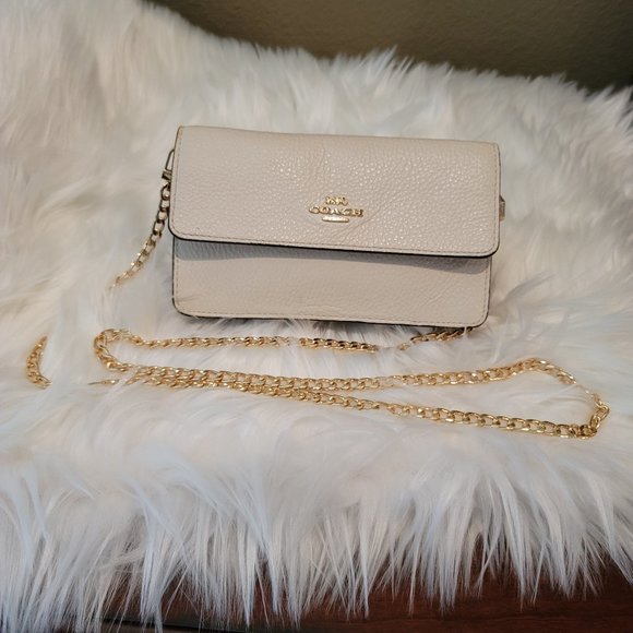 Coach Handbags - Authentic Coach Signature Leather Wristlet Wallet Purse w/ Crossbody Chain